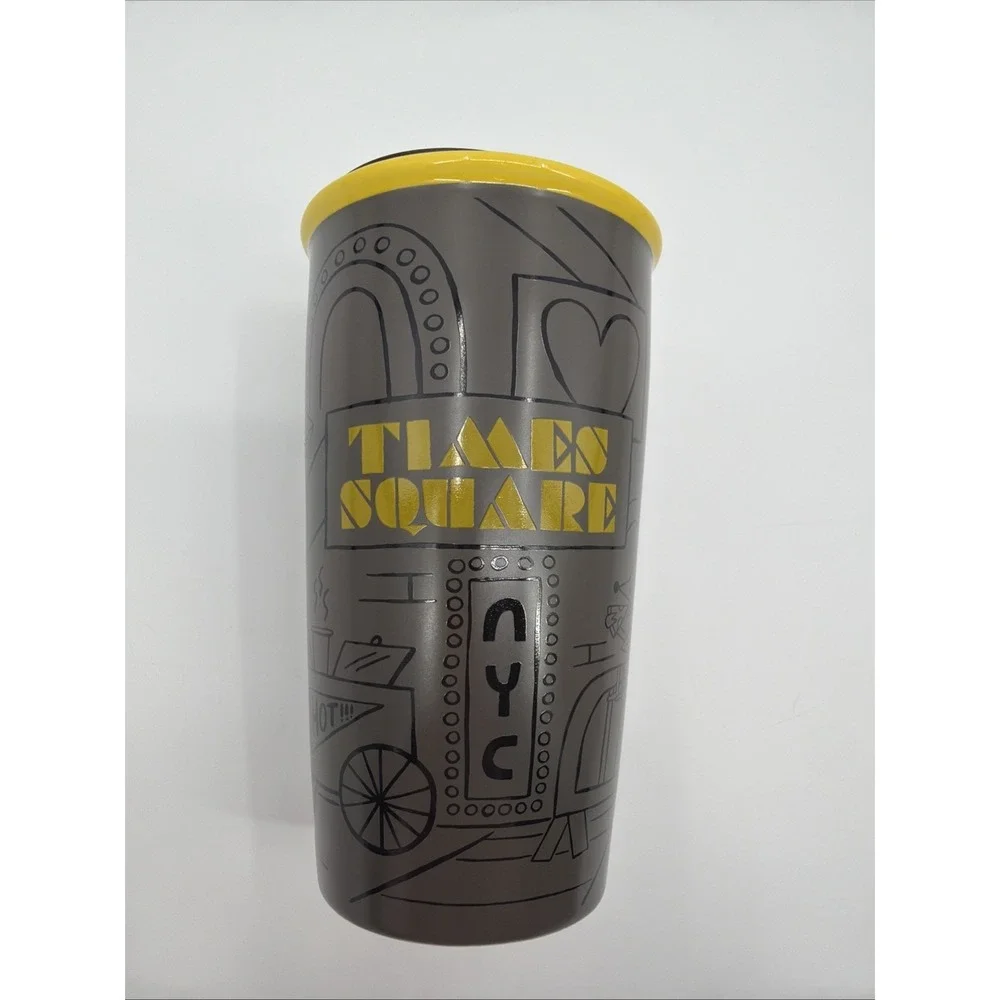 Starbucks Times Square  Cup 12 Oz NYC Ceramic Tumbler Limited Edition